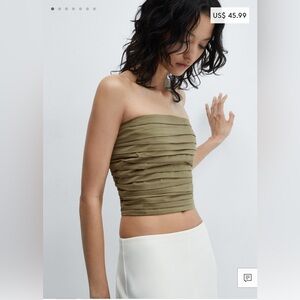 MANGO Draped Crop Top